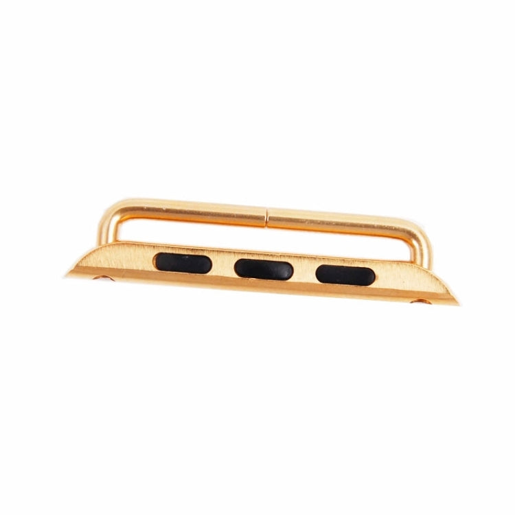 Gold metal watch connector buckle with three black slot openings