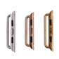 Metal strap connector pair set in silver, rose gold, and gold finishes with black slots