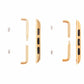 Set of gold metal strap connector buckles with mounting screws