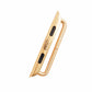 Gold metal strap connector buckle pair, angled view
