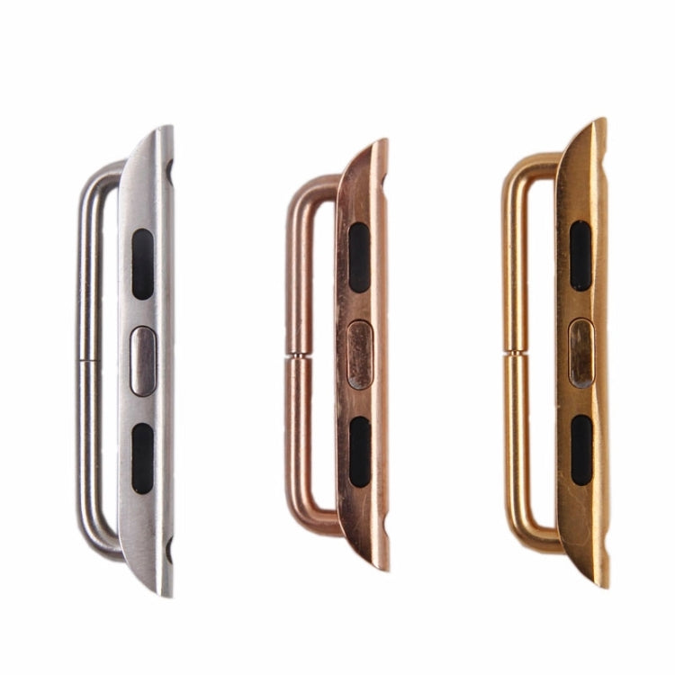 Metal watch strap connector buckles, pair in silver, rose gold, and gold