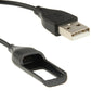 USB end and charging clip connector on black charging cable