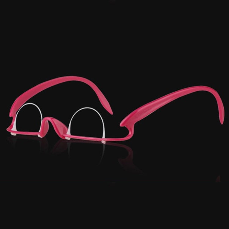 Double eyelid trainer glasses, pink curved frame with clear bridge