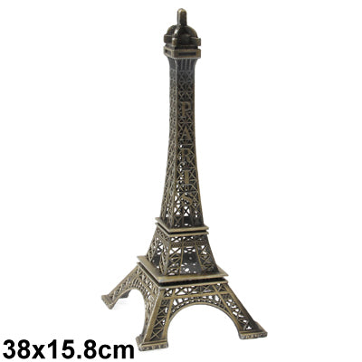Eiffel Tower model decoration, dark bronze lattice with arched base