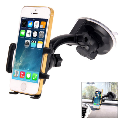 360° rotation universal suction cup phone car holder with side clamp for phones up to 7.4 cm