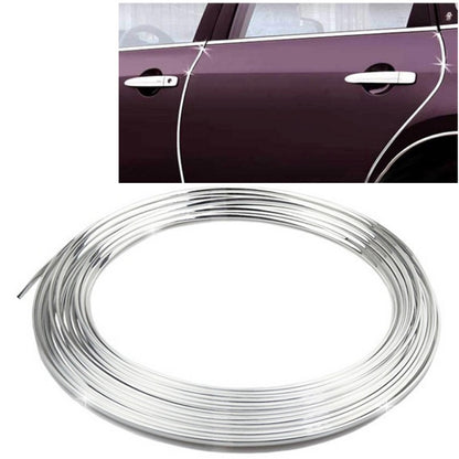 Silver car door edge guard trim strip coil, flexible metal molding protector