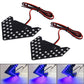 Car side mirror LED arrow turn signal lights, blue LED matrix panels with red wires
