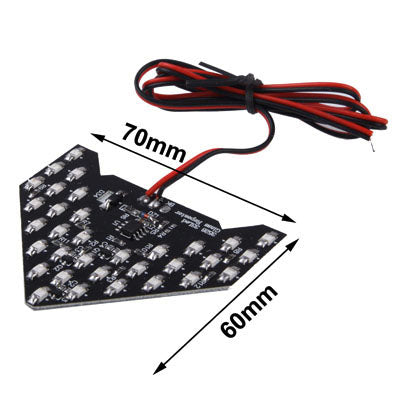 Car side mirror LED arrow turn signal module, 70mm x 60mm LED panel with wires