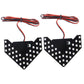 Car side mirror LED arrow turn signal light set, two black arrow panels with red wiring