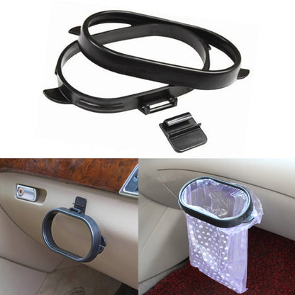 Car rubbish bag holder strap with black mounting clips