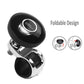 Black steering wheel spinner knob with chrome fork mount and oval face button