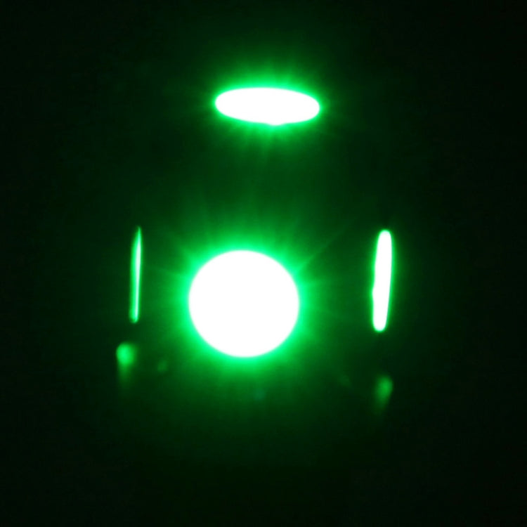 Green T10 LED signal bulbs lit, showing bright green light output