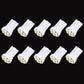 10-pack T10 8-LED car signal light bulbs, white plastic housing, compact LED tip