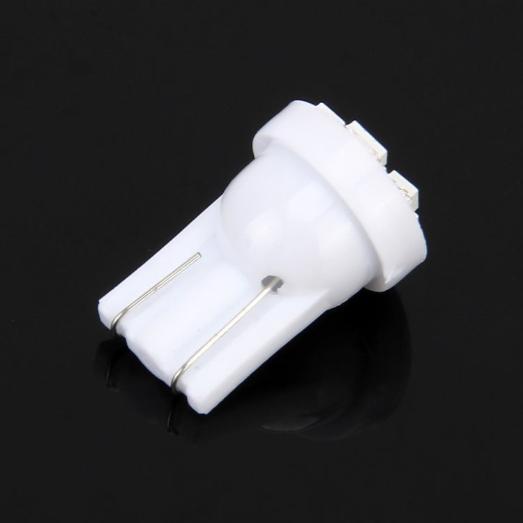 T10 8-LED car signal light bulb, white base with two metal pins and LED core