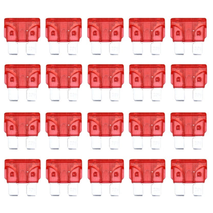 Mini blade auto fuses, red translucent housings with two metal blades (bulk pack)