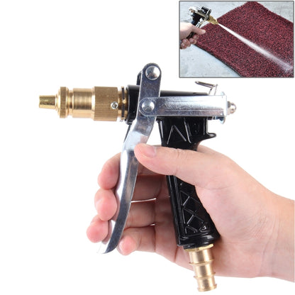 Copper pressure car wash water gun with silver trigger handle, black grip and brass nozzle