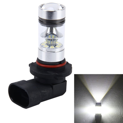 9005 LED fog light bulb with black connector and chrome housing