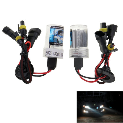 HID xenon headlight bulb kit with wiring and black connectors, clear capsule, red/black leads