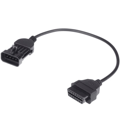 OBDII diagnostic cable with 10-pin to 16-pin connectors, black, for Opel