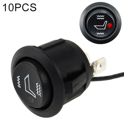 10 PCS Car Seat Cushion Heating Switch, ON-OFF-ON Switch, DC 12V/10A, Heating Switch