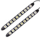 Pair of flexible black LED snake light bars with rows of square SMD LEDs