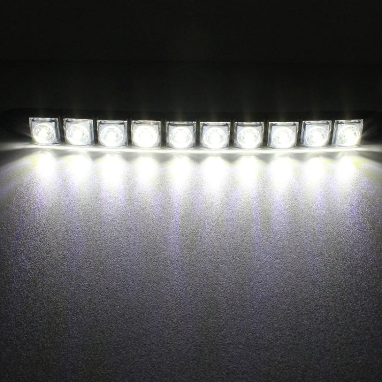 LED snake light strip glowing bright white in a straight line