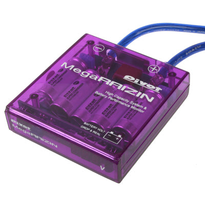DC 12V voltage stabilizer monitor, purple translucent box with blue leads