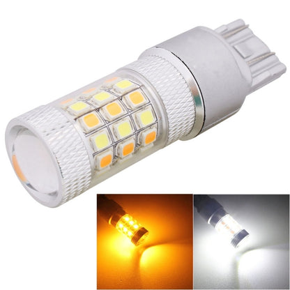 T20 LED car brake light bulb with multi-color SMD array in silver housing