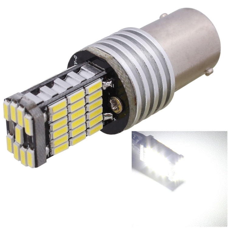 Metal-base 1156 LED car brake light bulb with 45 SMD LEDs, white light.