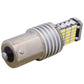 Side view of silver 1156 LED car bulb with SMD LED panel.