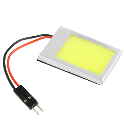 LED car interior dome light, square COB panel with red/black wires and T10/BA9S plug