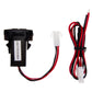 Black dual-port USB car charger adapter with white plug and red/black wire bundle