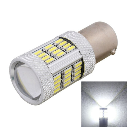 LED 1156 base car brake light bulb with white LED panel and silver textured body
