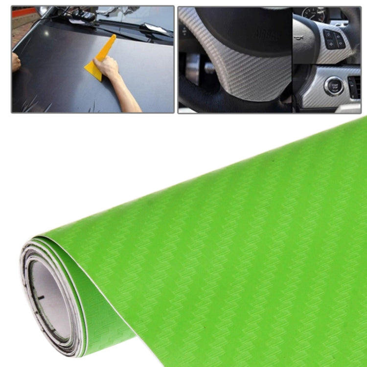 Green carbon fiber style PVC sticker roll with 3D woven pattern