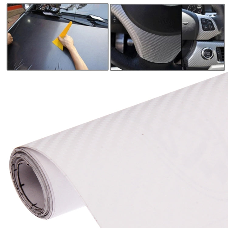 White carbon fiber style PVC sticker roll with 3D woven pattern