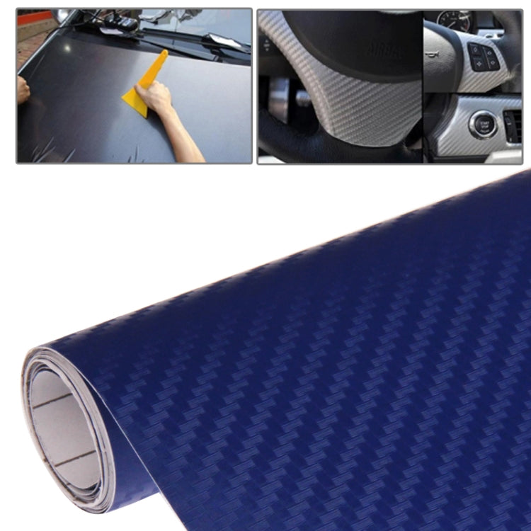 Dark blue carbon fiber style PVC sticker roll with 3D woven pattern, 127 cm x 50 cm