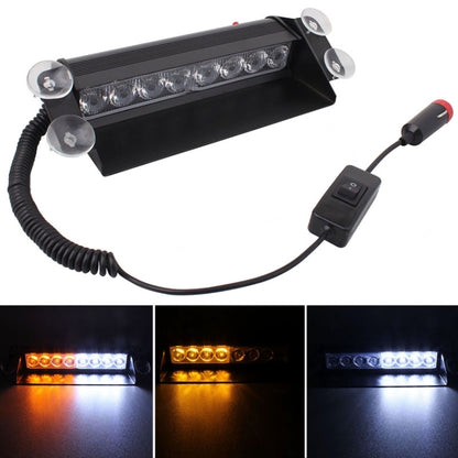 Black LED strobe dash emergency warning light bar with suction mounts and toggle switch