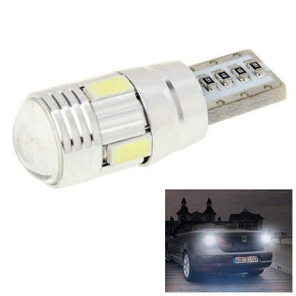 White T10 LED backup light bulb with silver metal base and multiple SMD chips