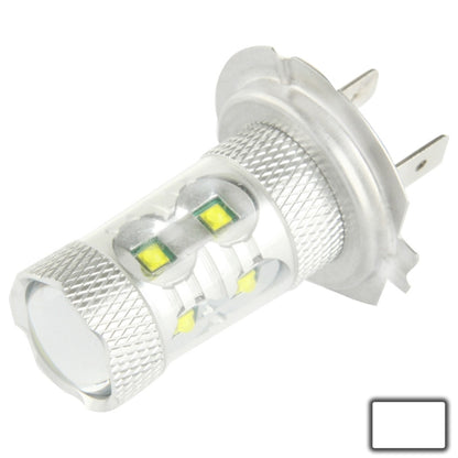 H7 LED fog light bulb, white housing, three yellow LED chips