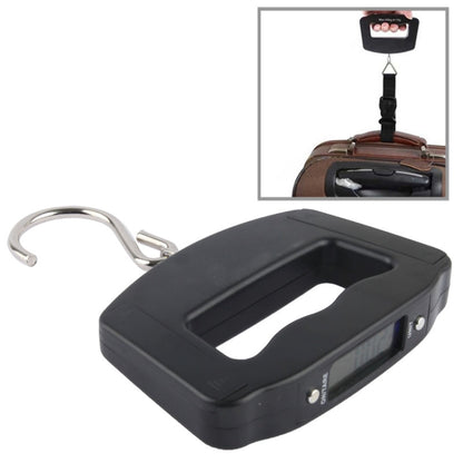 Black electronic luggage hook weight scale with metal hanging hook