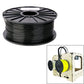 PLA filament spool, black filament on black reel, full spool view.
