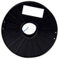 Black ABS 3D printer filament spool with visible filament wound on black reel