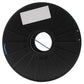 Black spool with blue ABS 1.75mm filament tail, circular top with center hole