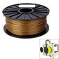 Gold PLA filament spool, 3.0 mm 3D printing filament on black reel