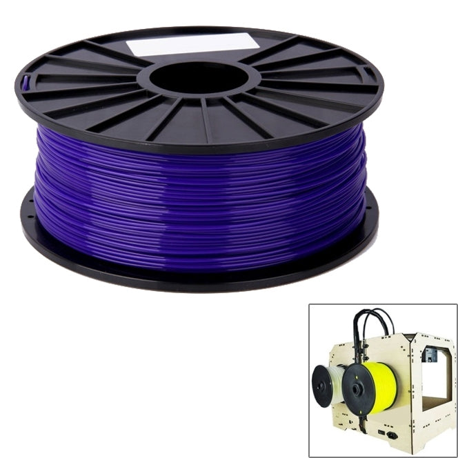 Purple PLA filament spool, 3.0 mm 3D printing filament on black reel