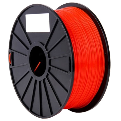 Red PLA filament on a black spool reel, 3.0 mm diameter filament.