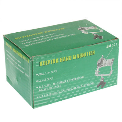 Green product box for 2x helping hand magnifier soldering tool