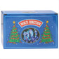 Multi-function LED light packaging box with Christmas tree icons on blue background