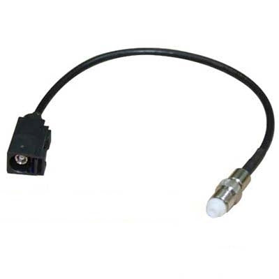 Fakra A to FME antenna adapter cable, black cable with Fakra A female and FME female ends