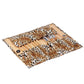 Foldable leopard-print brush case with 12-slot insert and visible brush handles